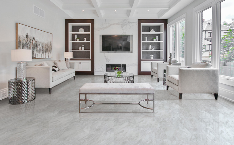 wood look vinyl plank flooring in living room